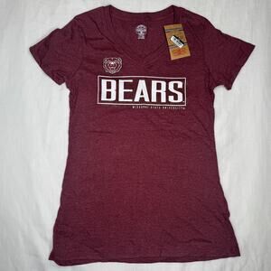 New! Missouri State University Bears Women’s Shirt Small Maroon V-Neck Fan Wear
